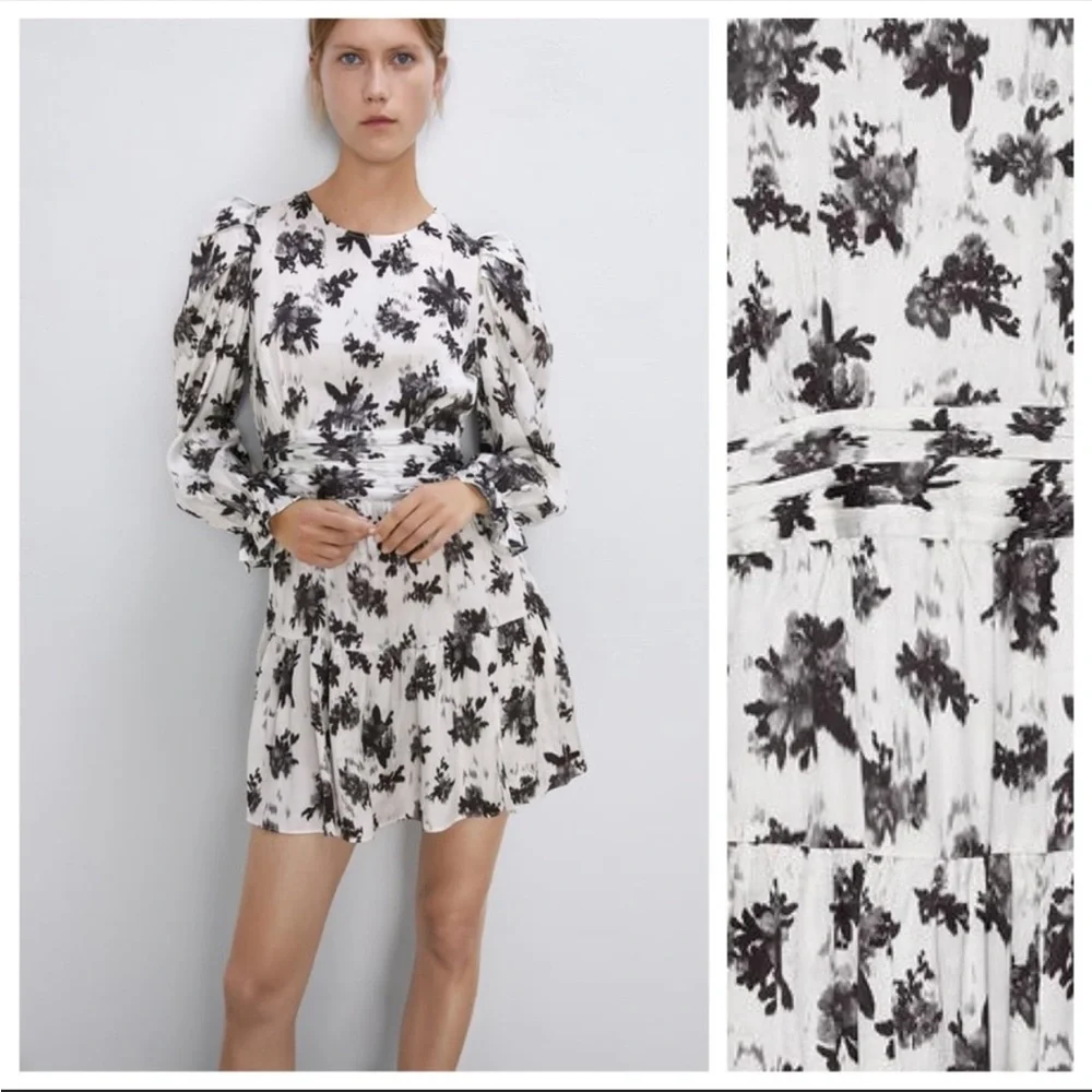 Zara floral satin mini dress - Picture 2 of 5